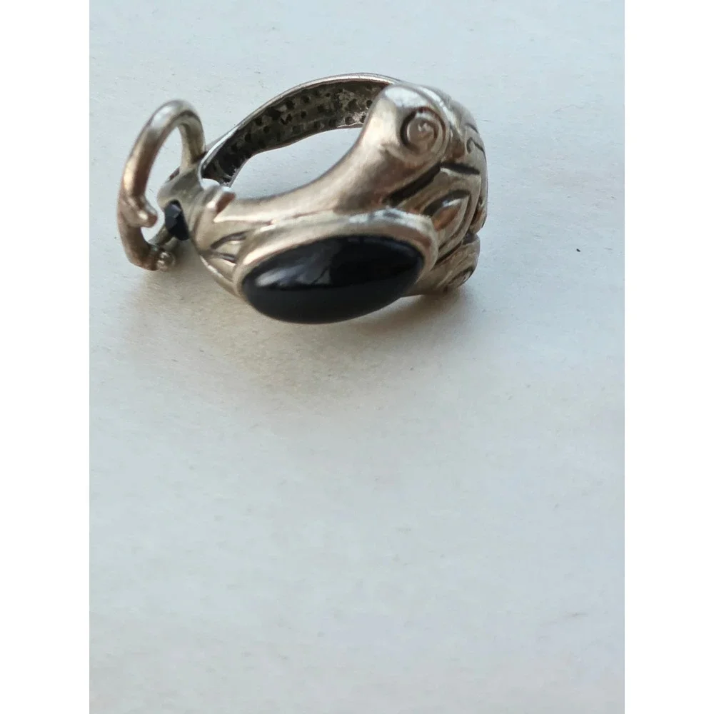 Amy Khan Russell AKR Sterling Silver Black Onyx Convertible Ring Pendant 6.75